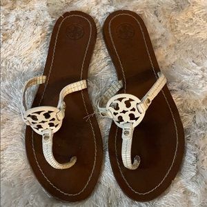 Tory Burch white leather sandal